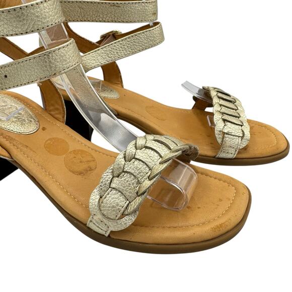 Sperry Top Sider Gold Cup Vivian Mora Platinum Gold Leather Heeled Sandals - Picture 7 of 10